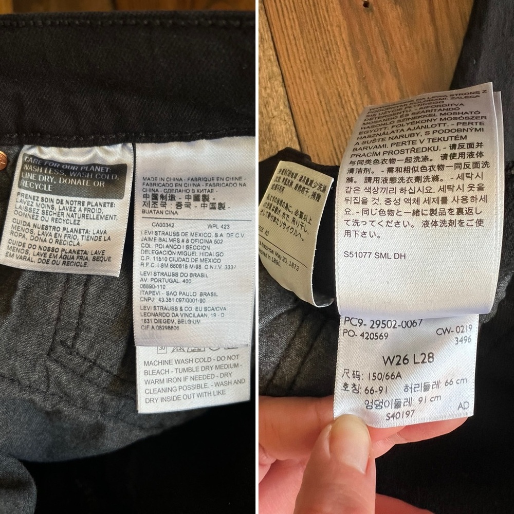 LEVI’S • 501 Original stretch skinny women’s jeans Black Heart high rise red tab - Picture 14 of 15